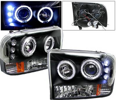 Ford F350 4 Car Option Projector Headlights - Black - LP-FF250BC-5