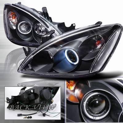 Mitsubishi Lancer Custom Disco Black Projector Headlights - LHP-LAN03HJM-KS