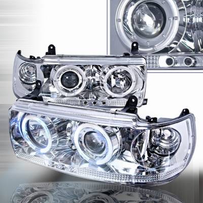Toyota Land Cruiser Custom Disco Clear Projector Headlights - LHP-LCR90-YD