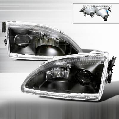 Ford Mustang Custom Disco Black Projector Headlights - LHP-MST95JM-APC
