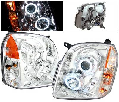 GMC Denali 4 Car Option CCFL Halo Projector Headlights - Chrome - LP-GY07CF-KS