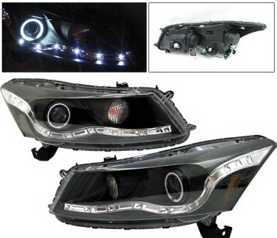 Honda Accord 4DR 4 Car Option Halo Projector Headlights - Black CCFL - LP-HA084BF-KS