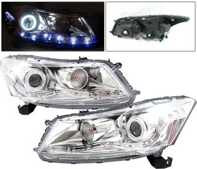 Honda Accord 4DR 4 Car Option Halo Projector Headlights - Chrome CCFL - LP-HA084CF-KS