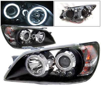 Lexus IS 4 Car Option Halo Projector Headlights - Black CCFL - LP-LIS300BB-KS