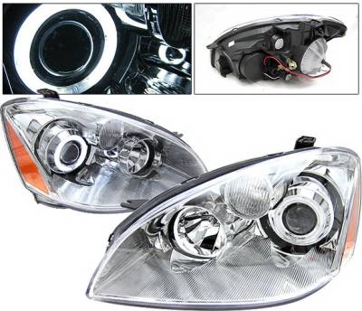 Nissan Altima 4 Car Option Halo Projector Headlights - Chrome CCFL - LP-NA02CC-KS
