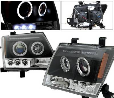 Nissan Xterra 4 Car Option LED Halo Projector Headlights - Black - LP-NX05BB-5