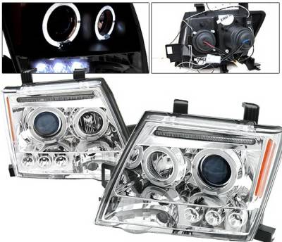 Nissan Xterra 4 Car Option LED Halo Projector Headlights - Chrome - LP-NX05CB-5