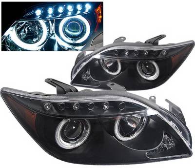 Scion tC 4 Car Option LED Dual Halo Projector Headlights - Black CCFL - LP-STC04BB-KS