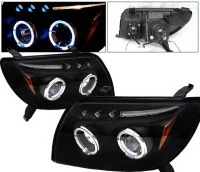 Toyota 4Runner 4 Car Option Dual Halo Projector Headlights - Black - LP-T4R03BB-5