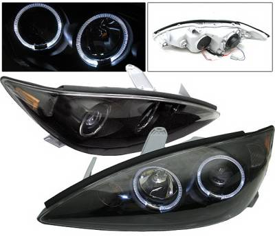 Toyota Camry 4 Car Option Halo Projector Headlights - Black - LP-TCA05BB-KS