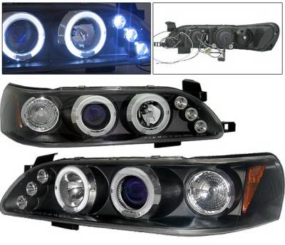 Toyota Corolla 4 Car Option LED Halo Projector Headlights - Black - 1PC - LP-TCL93BC-5