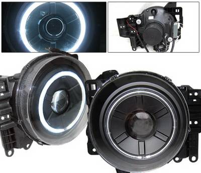 Toyota FJ Cruiser 4 Car Option Halo Projector Headlights - Black CCFL - LP-TFJ07BB-KS
