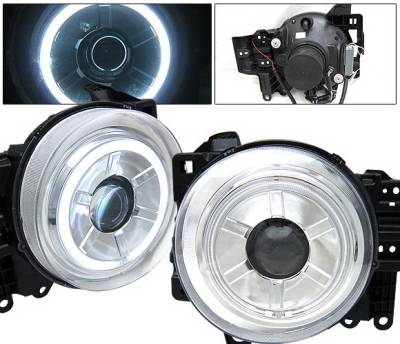 Toyota FJ Cruiser 4 Car Option Halo Projector Headlights - Chrome CCFL - LP-TFJ07CB-KS