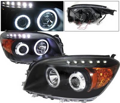 Toyota Rav 4 4 Car Option Halo Projector Headlights - Black CCFL - LP-TRAV406BB-KS