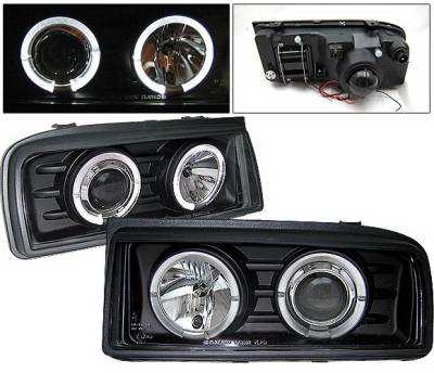 Volkswagen Corrado 4 Car Option Halo Projector Headlights - Black - LP-VC90BC-YD