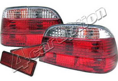 BMW 7 Series 4 Car Option Taillights - Red & Clear - LT-BE38RC-KS