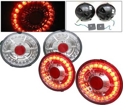 Chevrolet Corvette 4 Car Option LED Taillights - Chrome - LT-CCVET05LEDC-KS