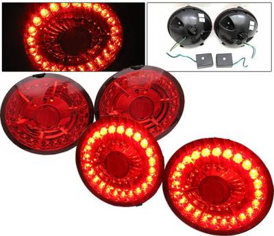 Chevrolet Corvette 4 Car Option LED Taillights - Redd - LT-CCVET05LEDR-KS