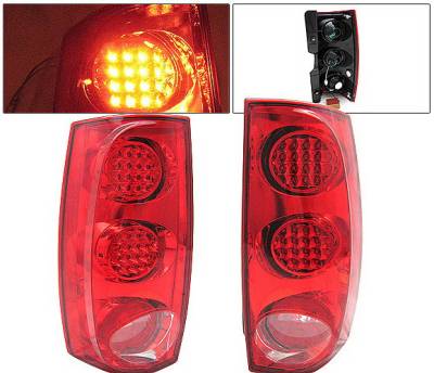 GMC Denali 4 Car Option LED Taillights - Red & Clear - LT-CD07LEDRC-KS