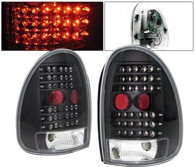 Dodge Caravan 4 Car Option LED Taillights - Black - LT-DC96LEDJB-KS
