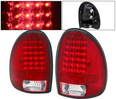 Dodge Durango 4 Car Option LED Taillights - Red & Clear - LT-DD97LEDRC-9