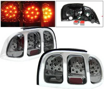 Ford Mustang 4 Car Option LED Taillights - Smoke - LT-FM94LEDSM-KS