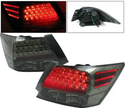 Honda Accord 4DR 4 Car Option LED Taillights - Smoke - LT-HA084LEDSM-KS