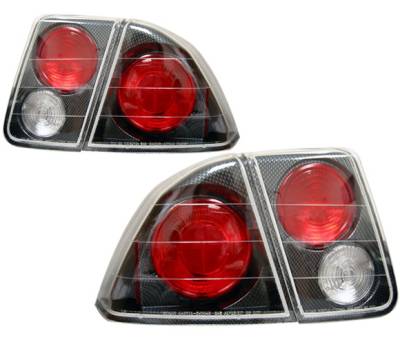 Honda Civic 4DR 4 Car Option Altezza Taillights - Carbon Fiber Style - LT-HC014F-YD