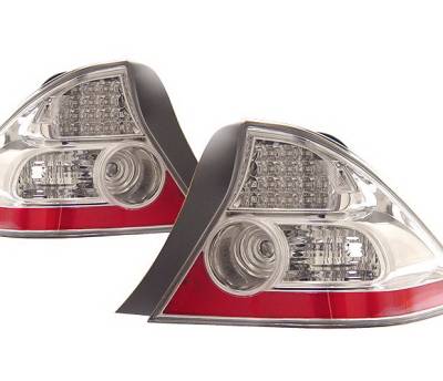 Honda Civic 4DR 4 Car Option LED Taillights - Red & Clear - LT-HC04LEDC-KS