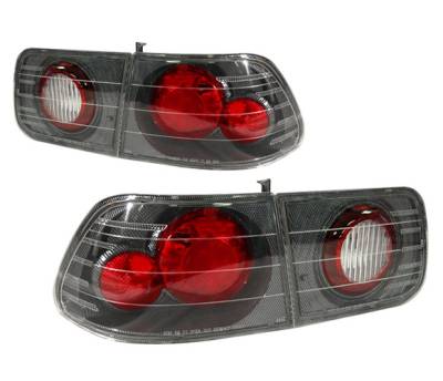 Honda Civic 2DR 4 Car Option Altezza Taillights - Carbon Fiber Style - LT-HC962F-YD