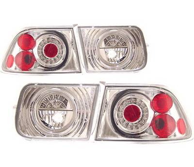 Honda Civic 2DR 4 Car Option LED Taillights - G2 - Chrome - LT-HC962LEDC-KS