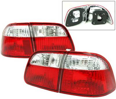 Honda Civic 4DR 4 Car Option Taillights - Red & Clear - LT-HC994RC-DP