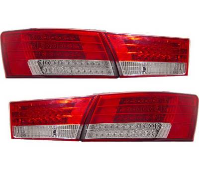 Hyundai Sonata 4 Car Option LED Taillights - Red & Clear - LT-HYSO06LEDRC-KS