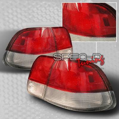 Honda Civic 4DR Custom Disco Red & Clear Euro Taillights - LT-CV964RPW