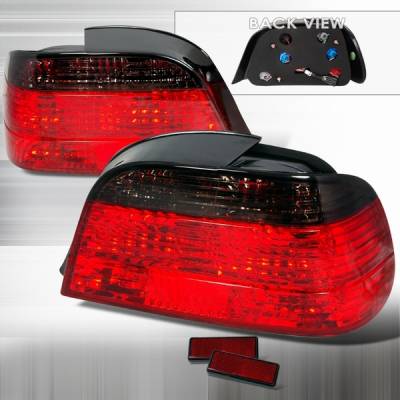 BMW 7 Series Custom Disco Red & Smoke Taillights - LT-E384G-TM
