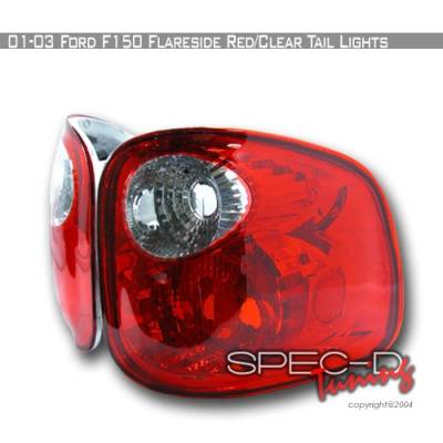 Ford F150 Custom Disco Red & Clear Taillights - LT-F150F01RPW-YD