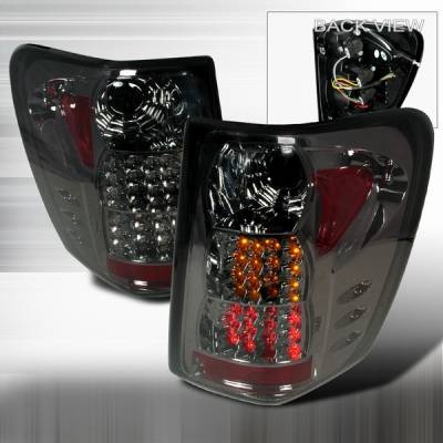 Jeep Grand Cherokee Custom Disco Smoke Red & Amber LED Taillights - LT-GKEE99GLED-YD