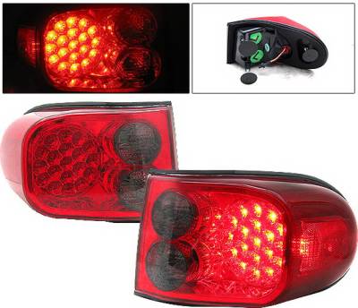 Toyota FJ Cruiser 4 Car Option LED Taillights - Red & Smoke - LT-TFJC07LEDRSM-9