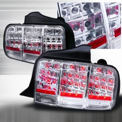 Ford Mustang Custom Disco Chrome LED Taillights - LT-MUS05CLED-KS