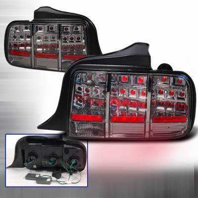 Ford Mustang Custom Disco Smoke LED Taillights - LT-MUS05GLED-KS