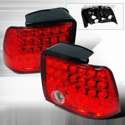 Ford Mustang Custom Disco Red LED Taillights - LT-MUS99RLED-KS