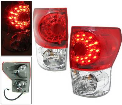 Toyota Tundra 4 Car Option LED Taillights - Red & Clear - LT-TTUN07LEDRC-KS