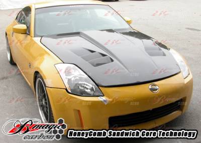 Nissan 350Z AIT Racing R1 Style Carbon Fiber Hood - N3502BMR1SCFH