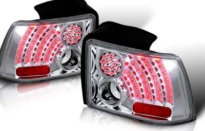 Ford Mustang WinJet LED Taillight - Chrome & Clear - WJ20-0019-01