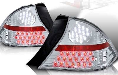 Honda Civic 2DR WinJet LED Taillight - Chrome & Clear - WJ20-0032-01