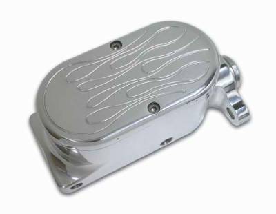 SSBC Billet Aluminum Dual Bowl Master Cylinder - GM Mount and Flamed Cap - A0467-3