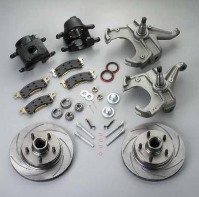 SSBC Drum to Disc Brake Conversion to Single-Piston Cast Iron Calipers & 2 Inch Drop Spindles - Front - A126-20