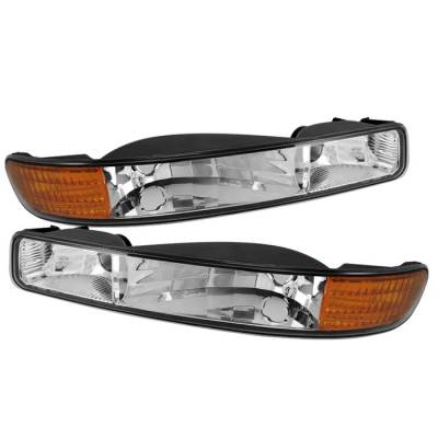 GMC Sierra Spyder Bumper Lights Amber - Chrome - CBL-GS99-AM-E