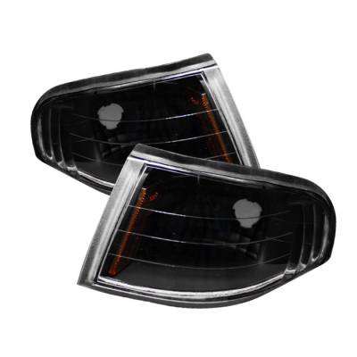 Ford Mustang Spyder Amber Corner Lights - Black - CCL-FM94-BK-AM