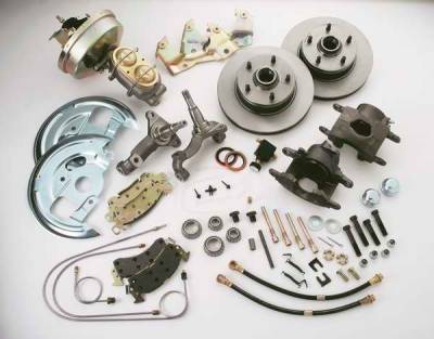 SSBC - SSBC Power Drum to Disc Brake Conversion Kit with 2 Inch Drop Spindles & 2 Piston Aluminum Calipers - Front - A123-1 - Image 1